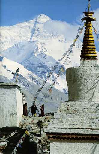 
Mount Everest North Face and Rongbuk Monastery - Trekking in Tibet: A Traveler's Guide book
